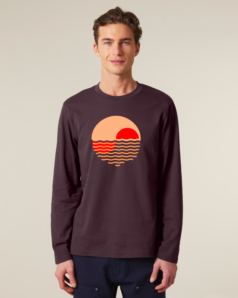 T-shirt Sunset manches longues marron