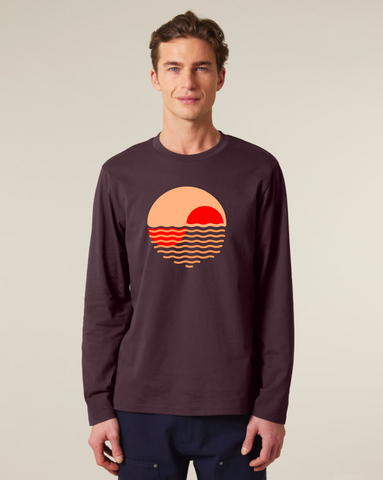 T-shirt Sunset manches longues marron