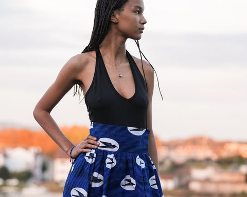 Jupe Zippée Hirondelles Bleues